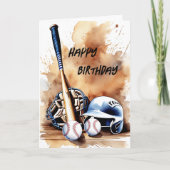 Amateurs de baseball Watercolor Splash Carte d'ann (Devant)