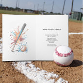Amateurs de baseball Watercolor Splash Carte d'ann