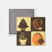 Amateurs de café et de chocolat Aimant frigo (Recto/Verso)