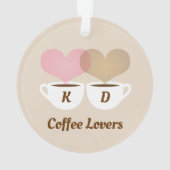 Amateurs de café rose Brown Personnalisé Initiales (dos)