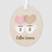 Amateurs de café rose Brown Personnalisé Initiales (devant)