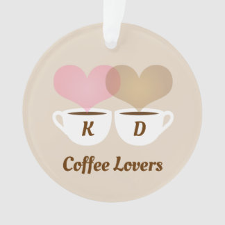 Amateurs de café rose Brown Personnalisé Initiales