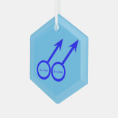 Amateurs de gays Ornement personnalisé en verre (Avant gauche)