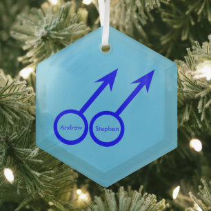 Amateurs de gays Ornement personnalisé en verre