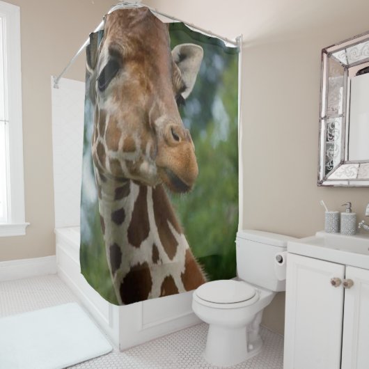 Amateurs de girafe Rideau de douche d'art (En situation)