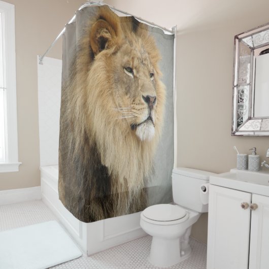 Amateurs de lion Faune Douche Rideau (En situation)