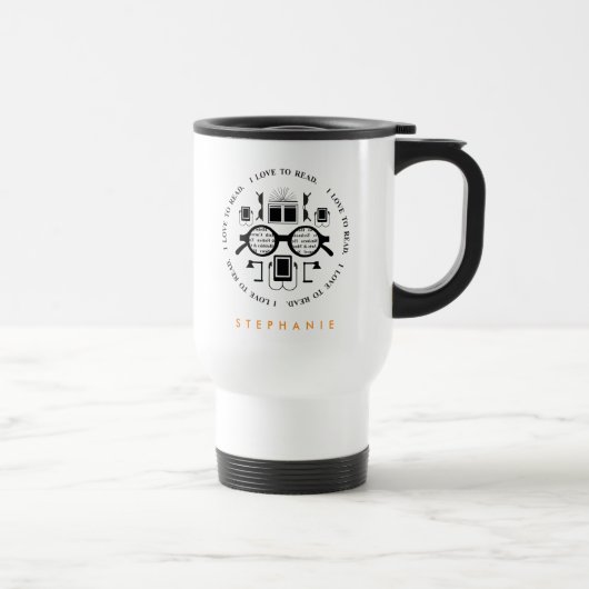 Amateurs de livres Lecture Objets Motif Voyage Mug (Droite)