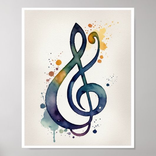 Amateurs de musique de notes musicales Poster Wall (Devant)
