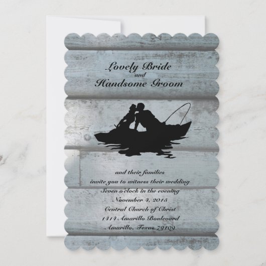 Amateurs de pêche Faire-part de mariage à bascule (Devant)