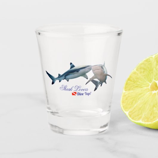 Amateurs de requins mignons Verre de tir (Devant)