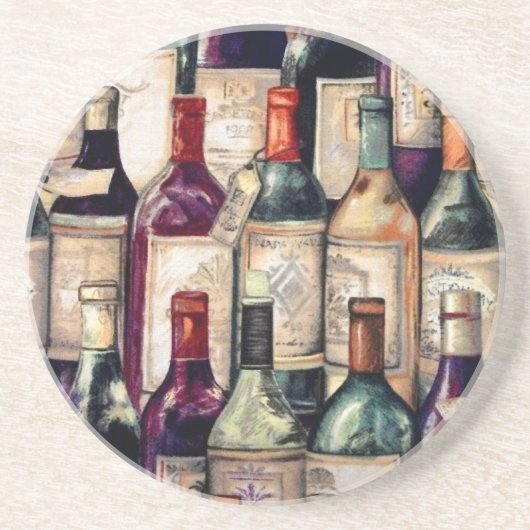 Amateurs de vin Dessous de verre de grès (Devant)