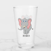 Amateurs d'éléphants mignons ajouter le nom Verre (Dos)