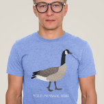 Amateurs d'oiseaux Illustration de l'oie du Canada<br><div class="desc">Créez un accessoire personnalisé pour les amateurs d'oiseaux lorsque vous ajoutez votre propre message personnalisé à ce t-shirt à manches longues. Ce tee-shirt à manches longues a un style réaliste illustrant une oie canadienne en brun, noir et blanc. Il est prêt à être personnalisé avec un nom ou un message...</div>