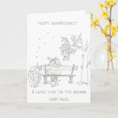 Amateurs sur un banc Carte Anniversaire (Fleur jaune)