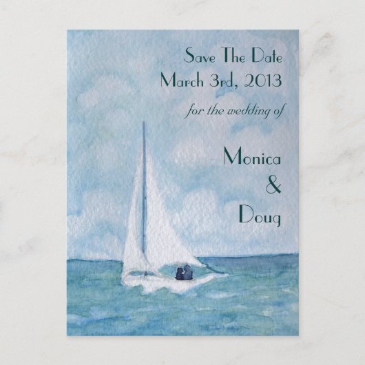 Amateurs sur un voilier, Enregistrer la carte post (Devant)