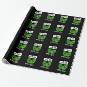 Amaze-mint Funny Mint Leaves Pun Dark BG Cadeaupapier (Uitgerold)