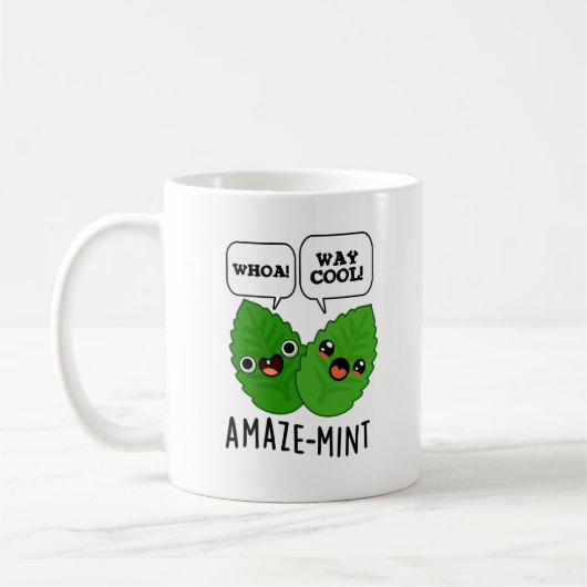 Amaze-mint Funny Mint Leaves Pun Koffiemok (Links)