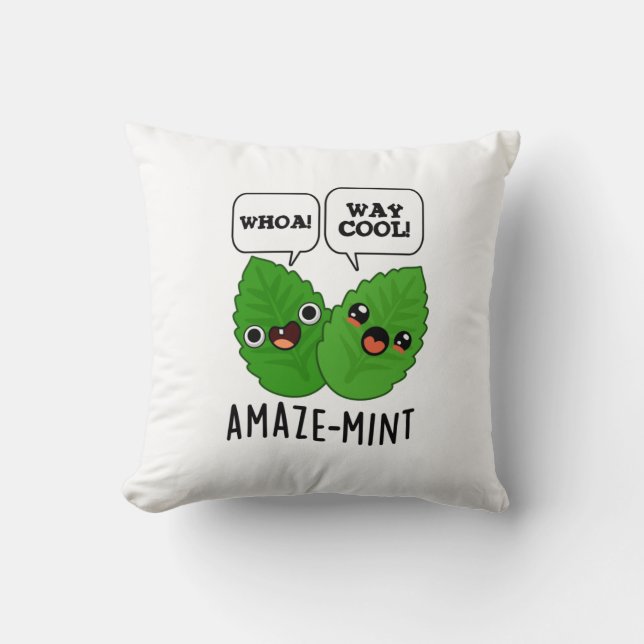 Amaze-mint Funny Mint Leaves Pun Kussen (Voorkant)