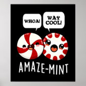 Amaze-mint Funny Peppermint Pun Dark BG Poster (Voorkant)