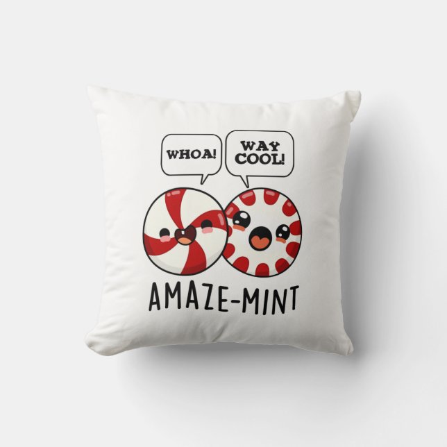 Amaze-mint Funny Peppermint Pun Kussen (Voorkant)