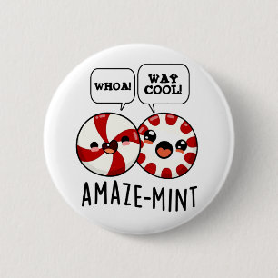 Amaze-mint Funny Peppermint Pun Ronde Button 5,7 Cm