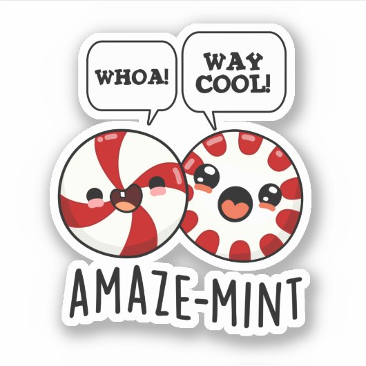 Amaze-mint Funny Peppermint Pun Sticker (Voorkant)