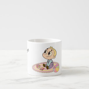 Amazed Boy Illustration Espresso Kop