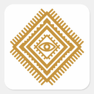 Amazigh Atlas Beschermende Diamant — Berber Stam- Vierkante Sticker