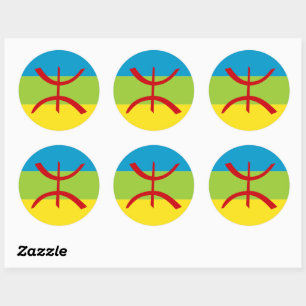 Amazigh Flag Gift Berber Flag Kabyles Ronde Sticker