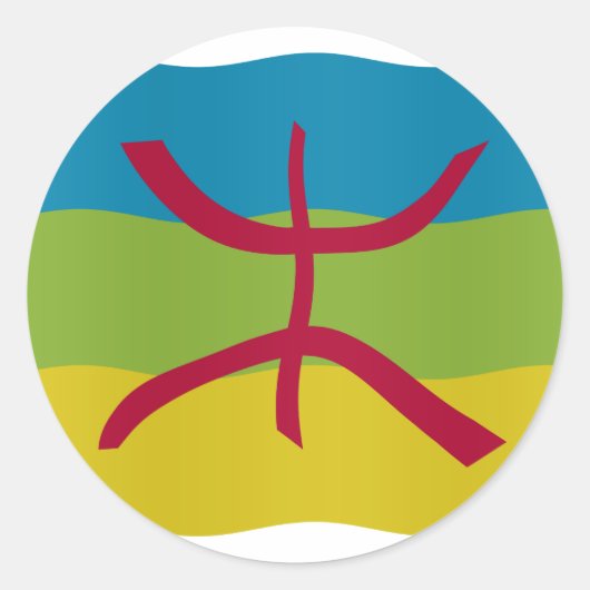 Amazigh Flag Ronde Sticker (Voorkant)