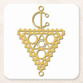 Amazigh gouden sieraden symbool vierkante kartonnen onderzetter