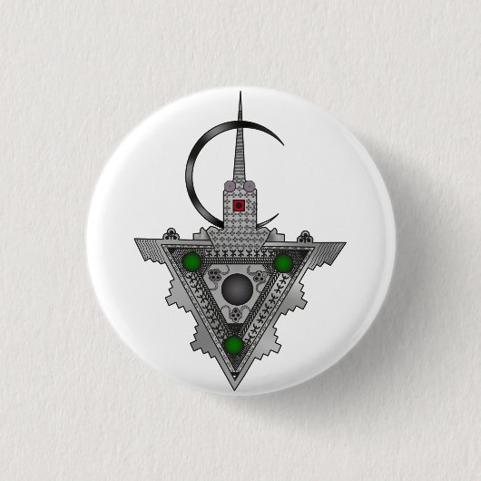 Amazigh Tazerzit Ronde Button 3,2 Cm (Voorkant)