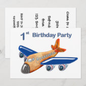 Amazing Airplane 1st Birthday Kaart (Voorkant / Achterkant)