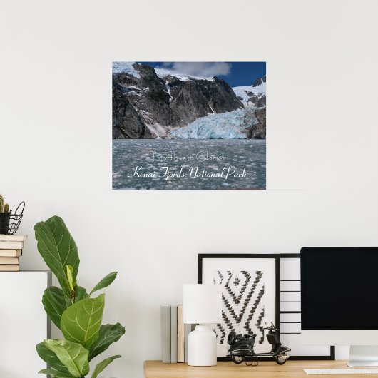 Amazing Alaska Glacier Kenai Fjords Poster (Thuiskantoor)