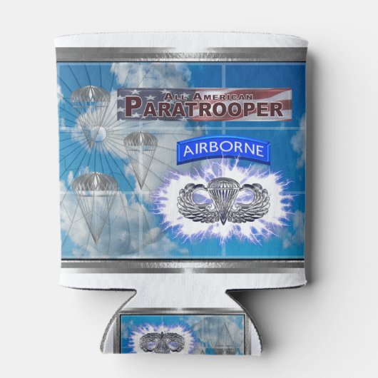 Amazing American Paratrooper en Flag Blikjeskoeler (Achterkant)