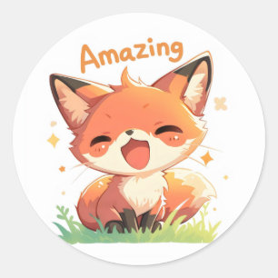 Amazing Anime Fox Ronde Sticker