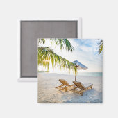 Amazing Beach Sunset Magneet (Voorkant / Achterkant)