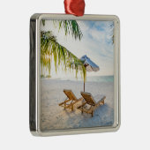 Amazing Beach Sunset Metalen Ornament (Rechts)