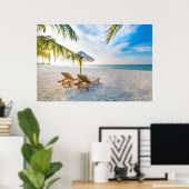 Amazing Beach Sunset Poster (Thuiskantoor)