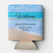 Amazing Beach Tropical Scene Photo Weddenschap Blikjeskoeler (Achterkant)