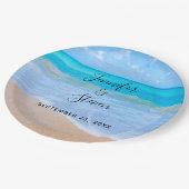 Amazing Beach Tropical Scene Photo Weddenschap Papieren Bordje (Gekanteld)