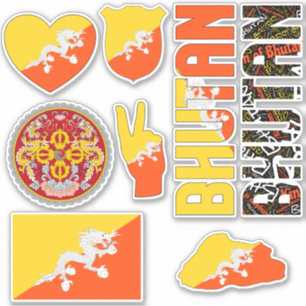 Amazing Bhutan Shapes National Symbols Sticker