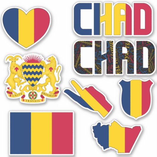 Amazing Chad Shapes National Symbols Sticker (Voorkant)