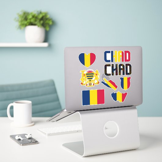 Amazing Chad Shapes National Symbols Sticker (Laptop op bureau)