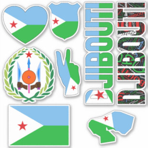 Amazing Djibouti Shapes National Symbols Sticker