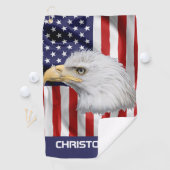 Amazing Eagle, de Amerikaanse vlag, patriottisch Golfhanddoek (Insitu)