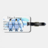 Amazing Emperor Penguins Typografie Art Bagagelabel (Achterkant horizontaal)