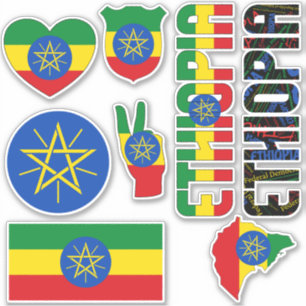 Amazing Ethiopia Shapes National Symbols Sticker
