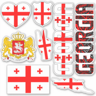 Amazing Georgia Shapes National Symbols Sticker