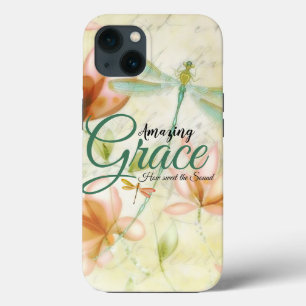Amazing Grace Bloemen en libel Buitenkussen iPhone 13 Hoesje